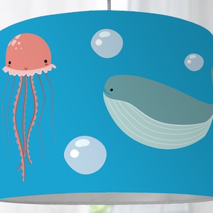 LampshadeNursery sea whale fish fish lamp baby blue