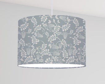 Lamp shade peacock bird lamp flower floral pattern blue nursery bedroom dining room
