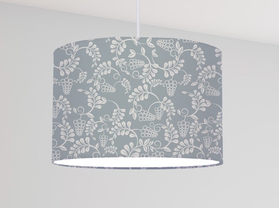 Lamp shade peacock bird lamp flower floral pattern blue nursery bedroom dining room