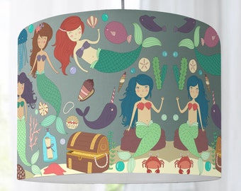 Lampshade nursery mermaid