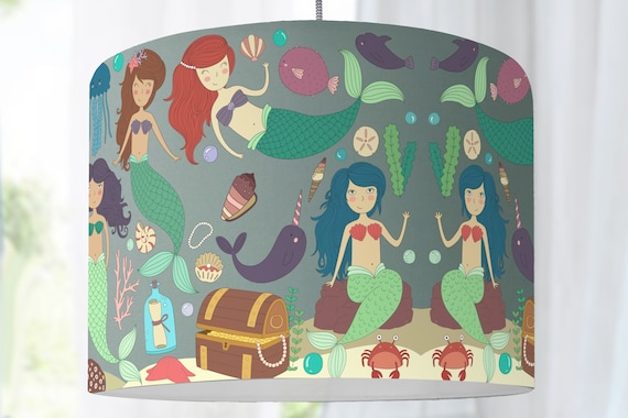 Lampshade nursery mermaid