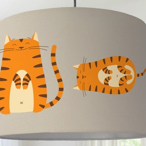 Katzenlampe Lampenschirm Katze Kinderlampe beige Bild 1