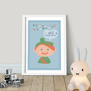¡Halá! ¡Hola desde SCOTLAND! Niños del mundo - PRINTABLE, Kids Around the World, Hello Nursery Wall Art, Playroom Poster Decor
