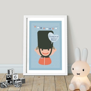 ¡Hola! ¡Hola desde INGLATERRA! Niños del mundo - PRINTABLE, Kids Around the World, Hello Nursery Wall Art, Playroom Poster Decor