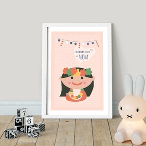 Aloha! Hallo aus HAWAII! Kinder der Welt - PRINTABLE, Kinder auf der ganzen Welt, Hallo Kinderzimmer Wandkunst, Spielzimmer Poster Dekor