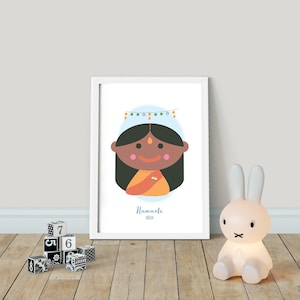 Namaste! Hallo uit INDIA! Kinderen van de wereld - AFDRUKBAAR, Kids Around the World, Hello Nursery Wall Art, Playroom Poster Decor