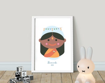 ¡Namaste! Hola desde INDIA! Niños del mundo - PRINTABLE, Kids Around the World, Hello Nursery Wall Art, Playroom Poster Decor