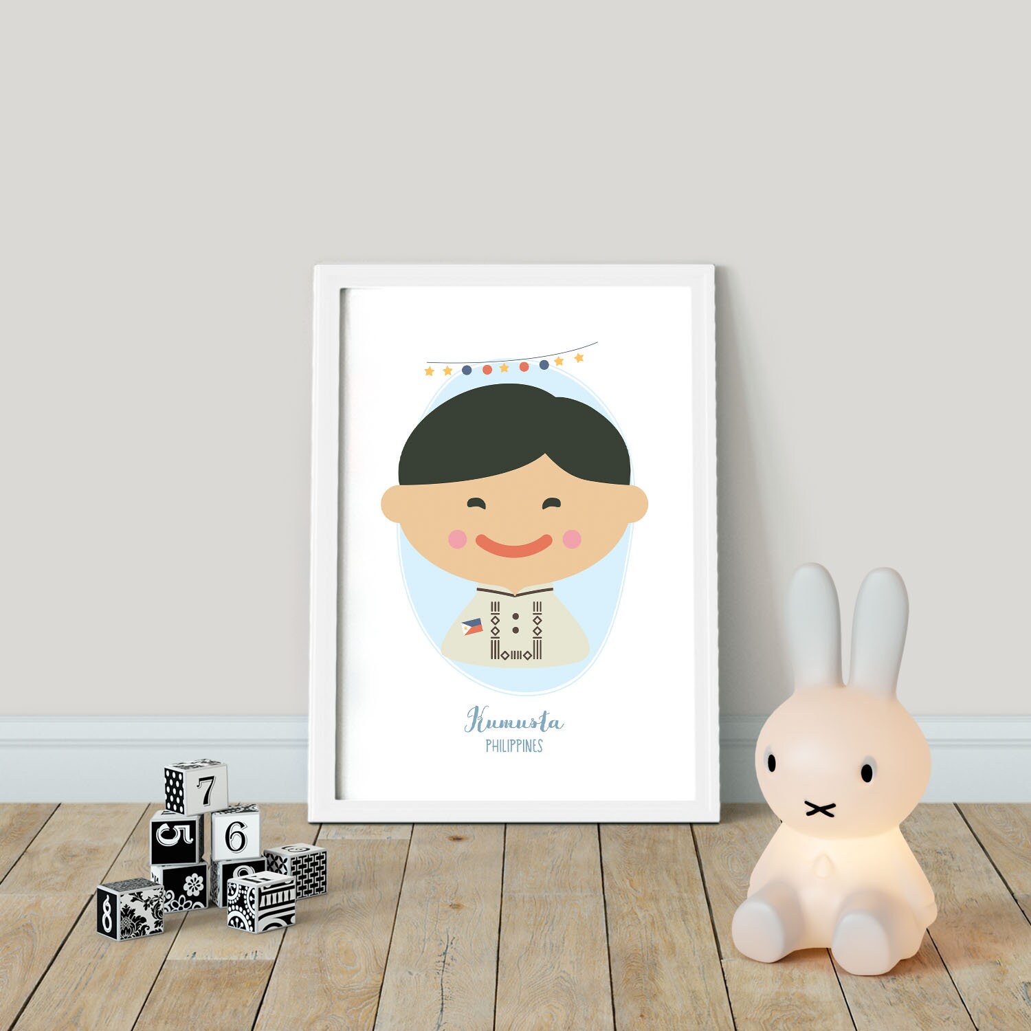 ¡Kumusta! ¡Hola desde FILIPINAS! Niños del Mundo - PRINTABLE, Kids Around the World Wall Art