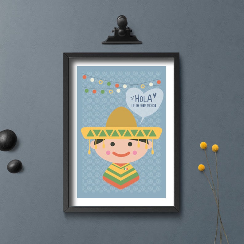 Hola Hello from MEXICO Children of the World PRINTABLE Etsy