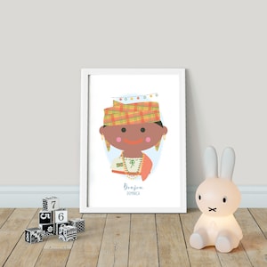 DOMINICA, Bonjou! Hallo vanuit DOMINICA! Kinderen van de wereld - PRINTBAAR, kinderen over de hele wereld, Hallo kinderkamer kunst aan de muur, speelkamer decor
