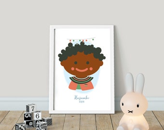¡Hujambo! Hola desde KENYA! Niños del mundo - PRINTABLE, Kids Around the World, Hello Nursery Wall Art, Playroom Poster Decor