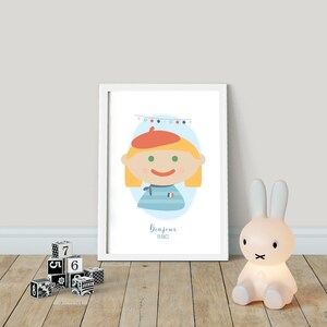 Bonjour! Hallo aus FRANKREICH! Kinder der Welt - PRINTABLE, Kinder auf der ganzen Welt, Hallo Kinderzimmer Wandkunst, Spielzimmer Poster Dekor