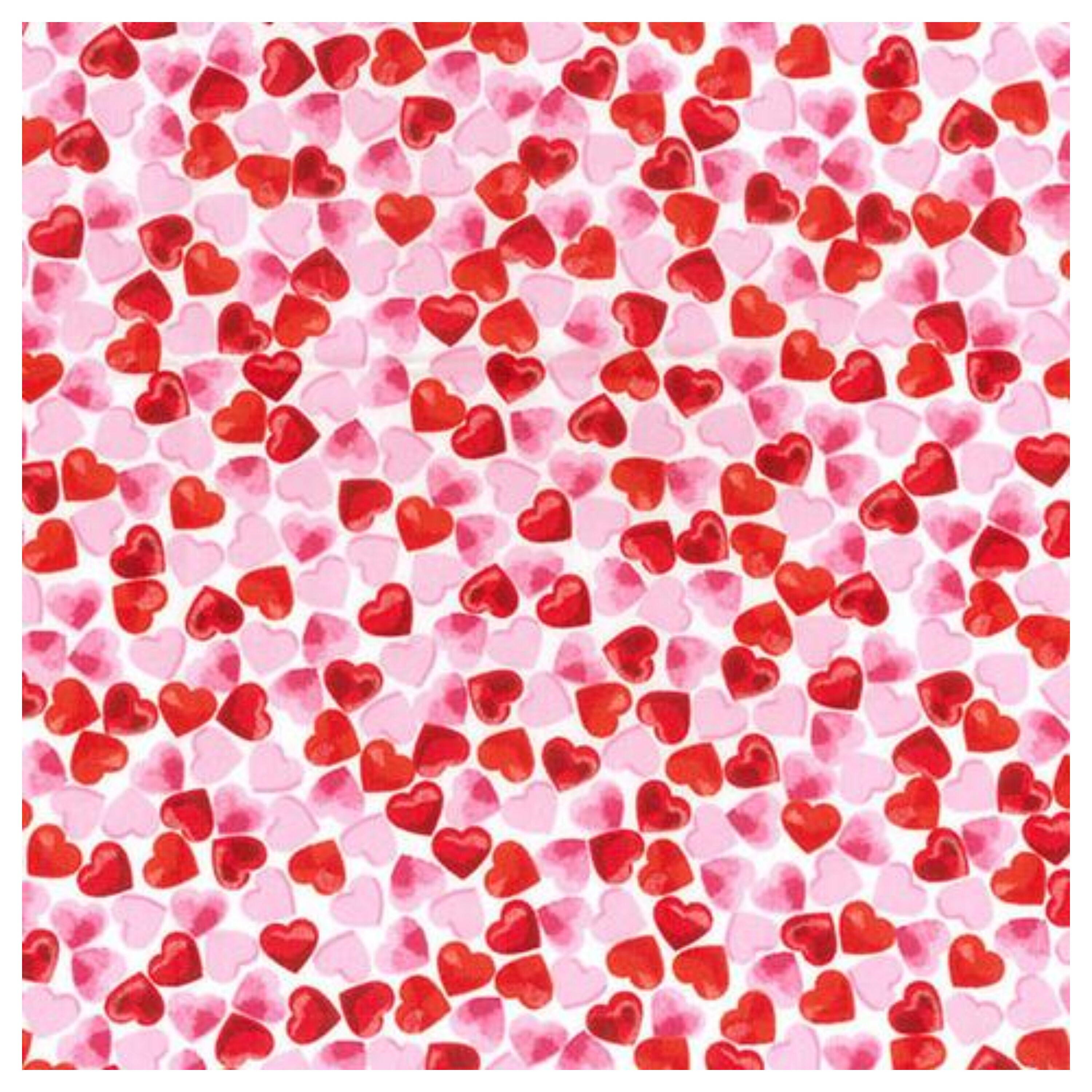 Romantic Confetti Hearts 100 Cotton Poplin Fabric by Rose & Etsy UK