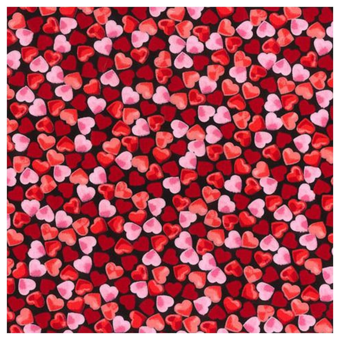 Romantic Confetti Hearts 100 Cotton Poplin Fabric by Rose & Etsy UK