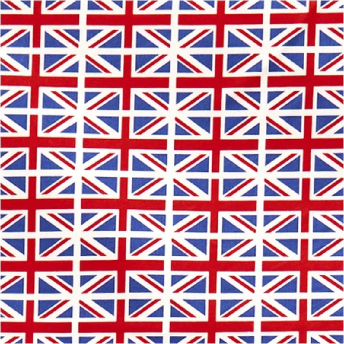 Union Jack Flag Print 100 Cotton Poplin Fabric by Rose & Etsy UK