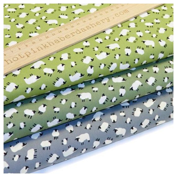 Sheep Farm Animals 100 Cotton Poplin Fabric by Rose & Etsy UK