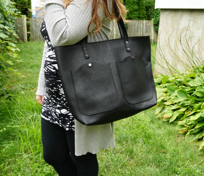 leather tote leather tote bag large leather tote .tote bag with zipper .black leather bag .black leather tote.custom leather bag.leather bag