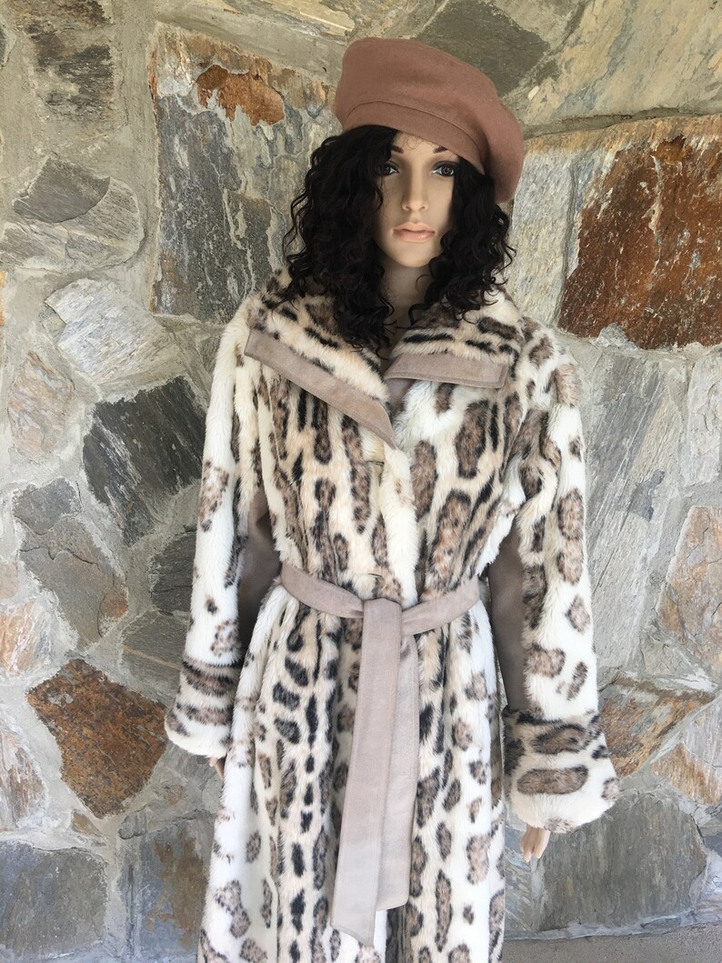 1960 ' s manteau en fausse fourrure léopard manteau de | Etsy American Vintage Manteau Femme Mikazou Clickndress