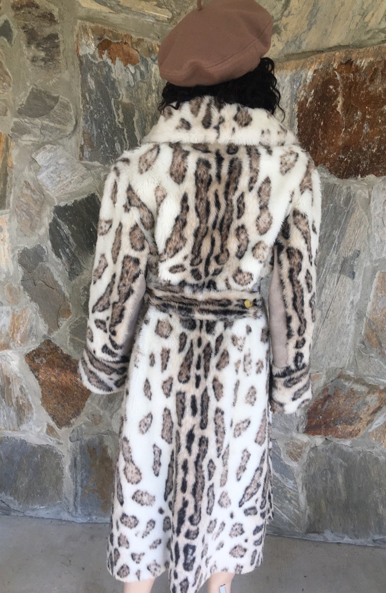1960 ' s manteau en fausse fourrure léopard manteau de | Etsy American Vintage Manteau Femme Mikazou Clickndress