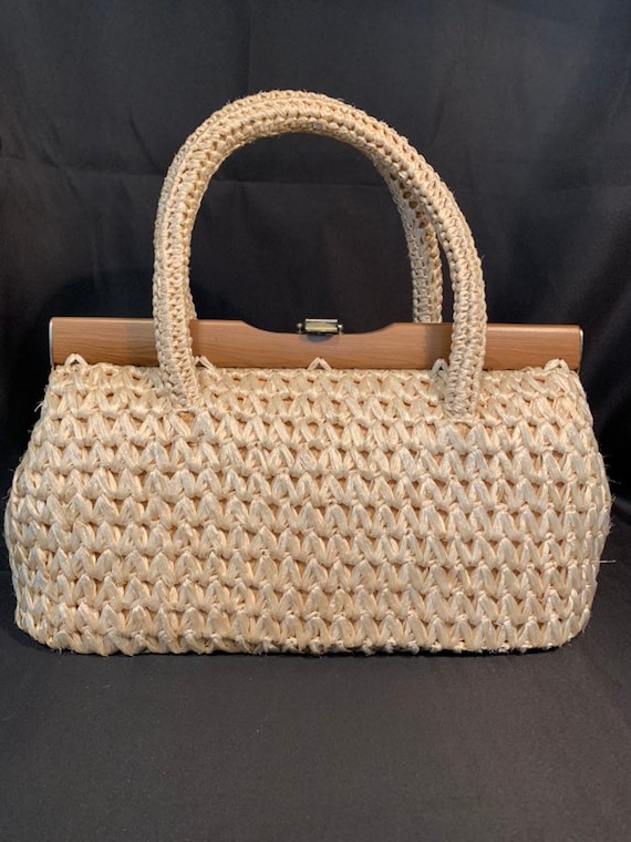 Vintage 1960s Dayne Taylor Raffia Straw Bag (PB110