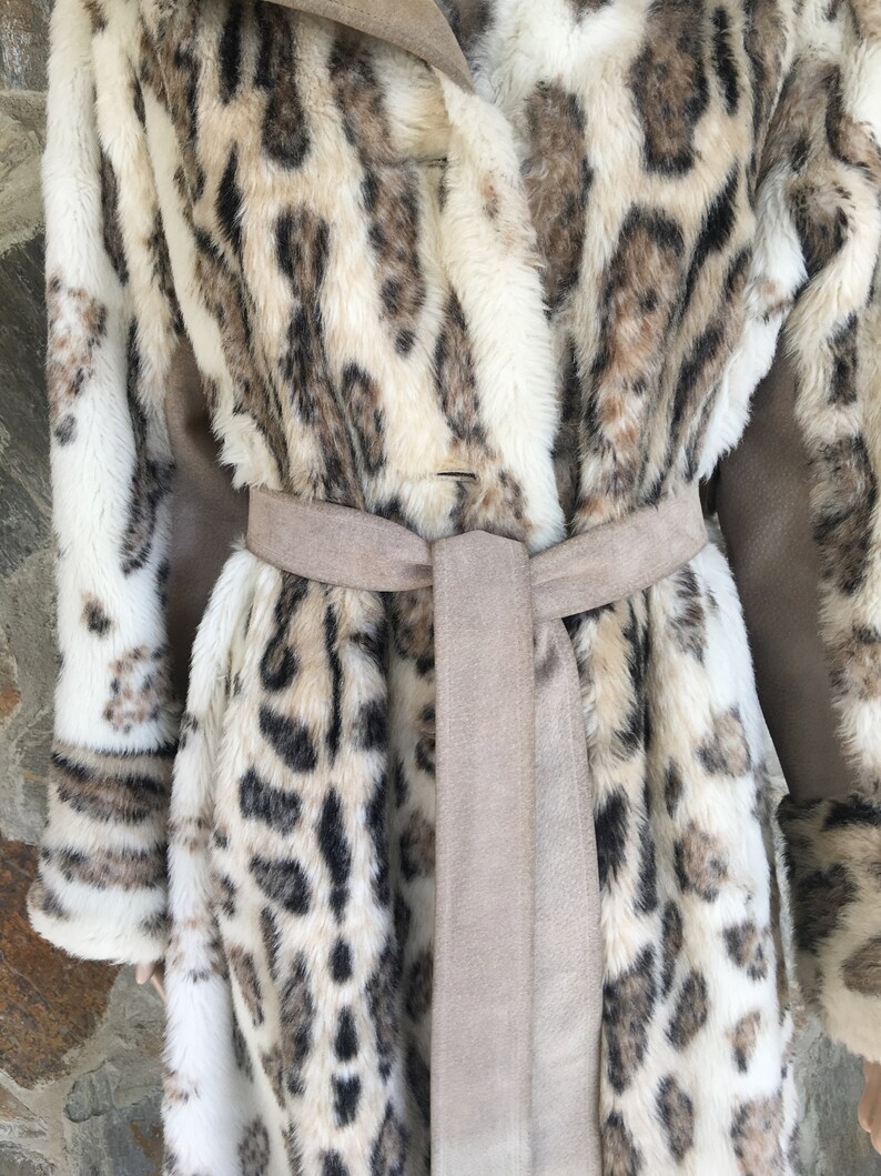 1960 ' s manteau en fausse fourrure léopard manteau de | Etsy American Vintage Manteau Femme Mikazou Clickndress