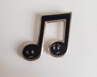 Care and Symphony music note enamel/lapel pin black and silver jewelry