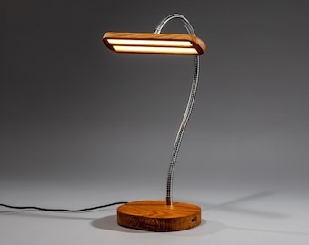 Desk LED Lamp Table Lamp/USB Charger/Flexible Goose Neck/Modern Minimalist Loft Design /Touch Dimmer/Home wooden Decor/Study Lamp For Kids