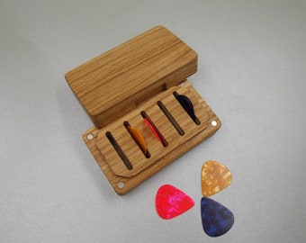 Wooden Guitar Pick box 5 Custom Personalized Plectrum Pick Holder  Musicians Gift Gifts for Him Guitar Player Hanukkah gift Christmas gifts
