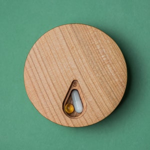 Pill organaizer 7 Day / Wooden pill box / Round small mini pill box / Natural wood portable purse pill box Cherry wood