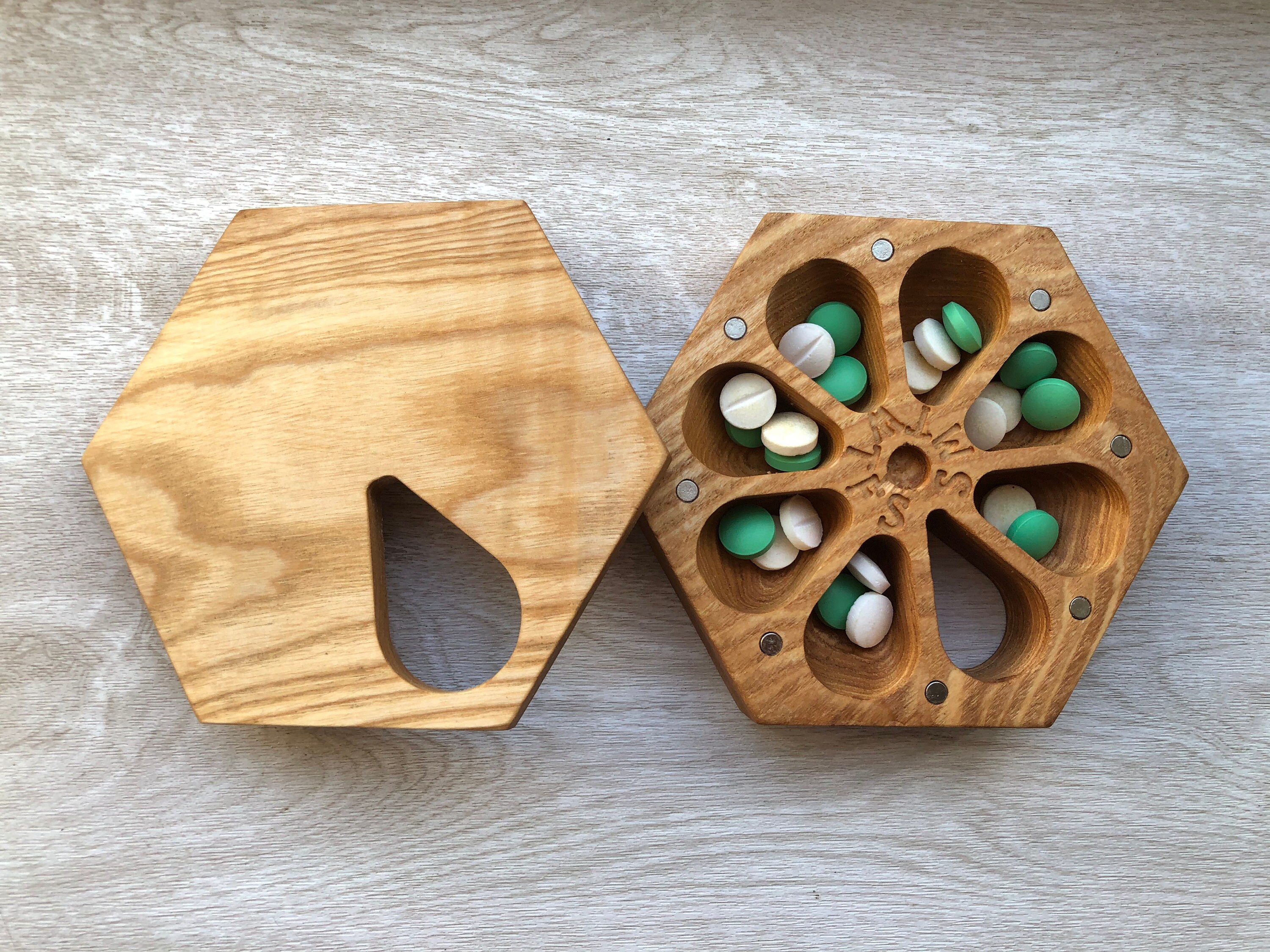 Wooden Pill Box 7 Day / Decorative Travel Pill Box / Nature Etsy