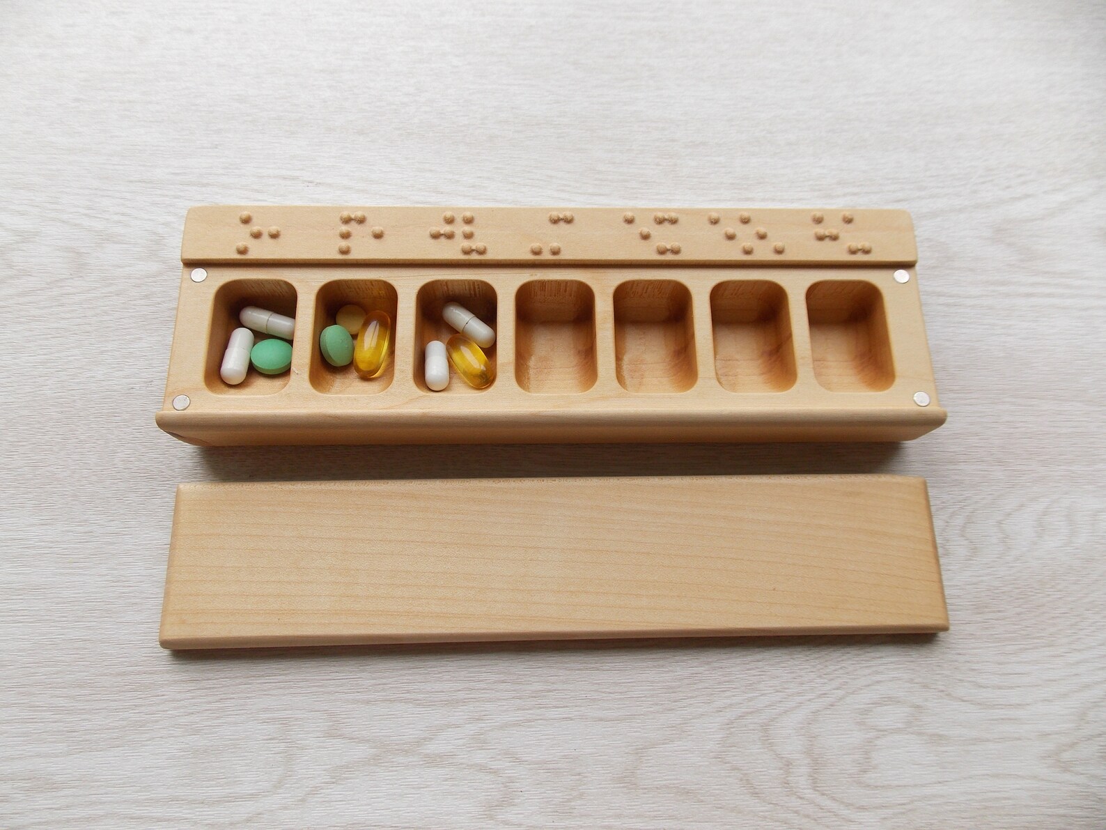 Wooden Pill Box 7 Day / Pill Case Organizer Decorative Travel Etsy UK