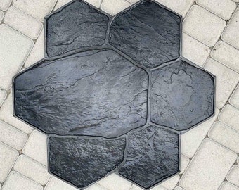 Stone Decorative Polyurethane stamp for concrete "Flower BIG2" for floor and tracks Silicone/Polyurethane stamp for concrete