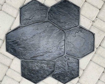 Flower Concrete Stamp: Decorative Polyurethane Texture Mold (610x590mm)