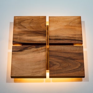 Wooden Wall LED Lamp / Modern Minimalist Loft Design / Home Wall Decor / Wooden Wall Sconce Lamp