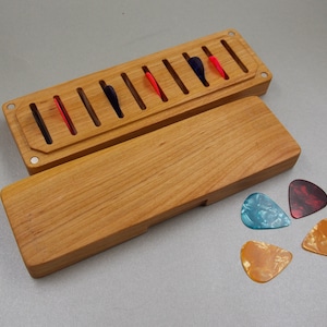Wooden Guitar Pick box 10 Custom Personalized Plectrum Pick Holder  Musicians Gift Gifts for Him Guitar Player Hanukkah gift Christmas gifts