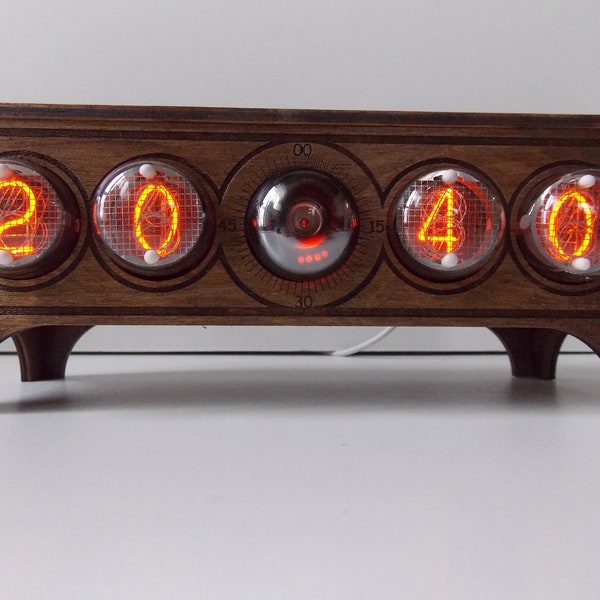 Nixie Tubes Clock 4-IN4 DECATRON OG4 Russian Wooden Home Decor Dieselpunk Soviet Table Micro USB Christmas Gift Boyfriend Free Shipping