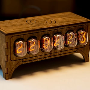Nixie Clock Tube IN12 Bedroom clock Bedside Wooden Home Decor Clock Table Clock Gift Christmas Boyfriend Gift For Him
