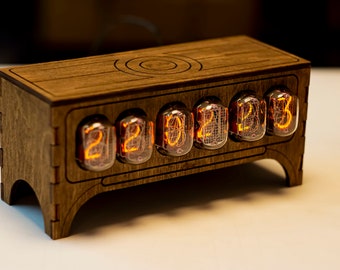 Nixie Clock Tube IN12 Bedroom clock Bedside Wooden Home Decor Clock Table Clock Gift Christmas Boyfriend Gift For Him