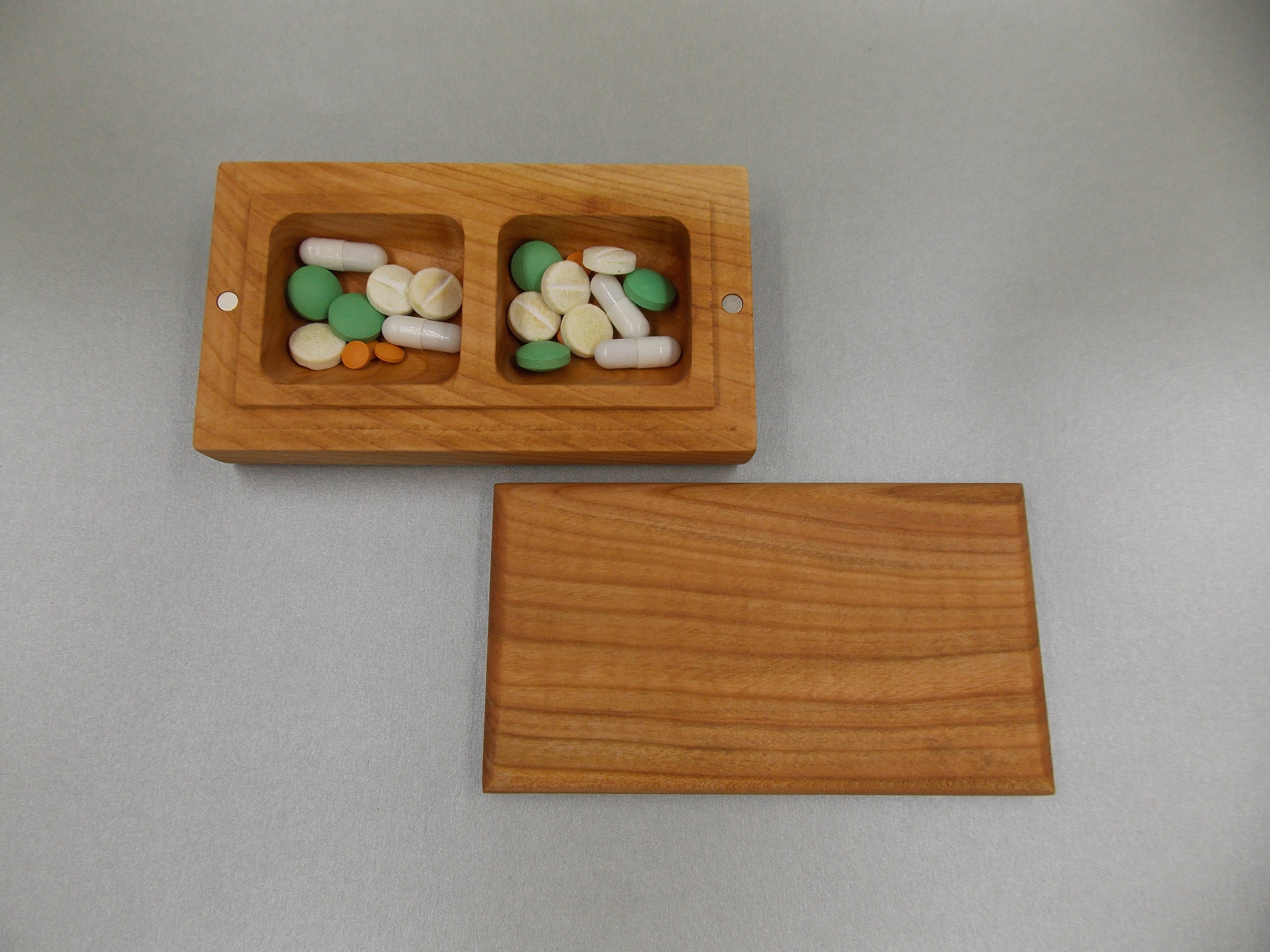 Wooden Small Pill Box Double/Decorative Travel Pill Box / Etsy