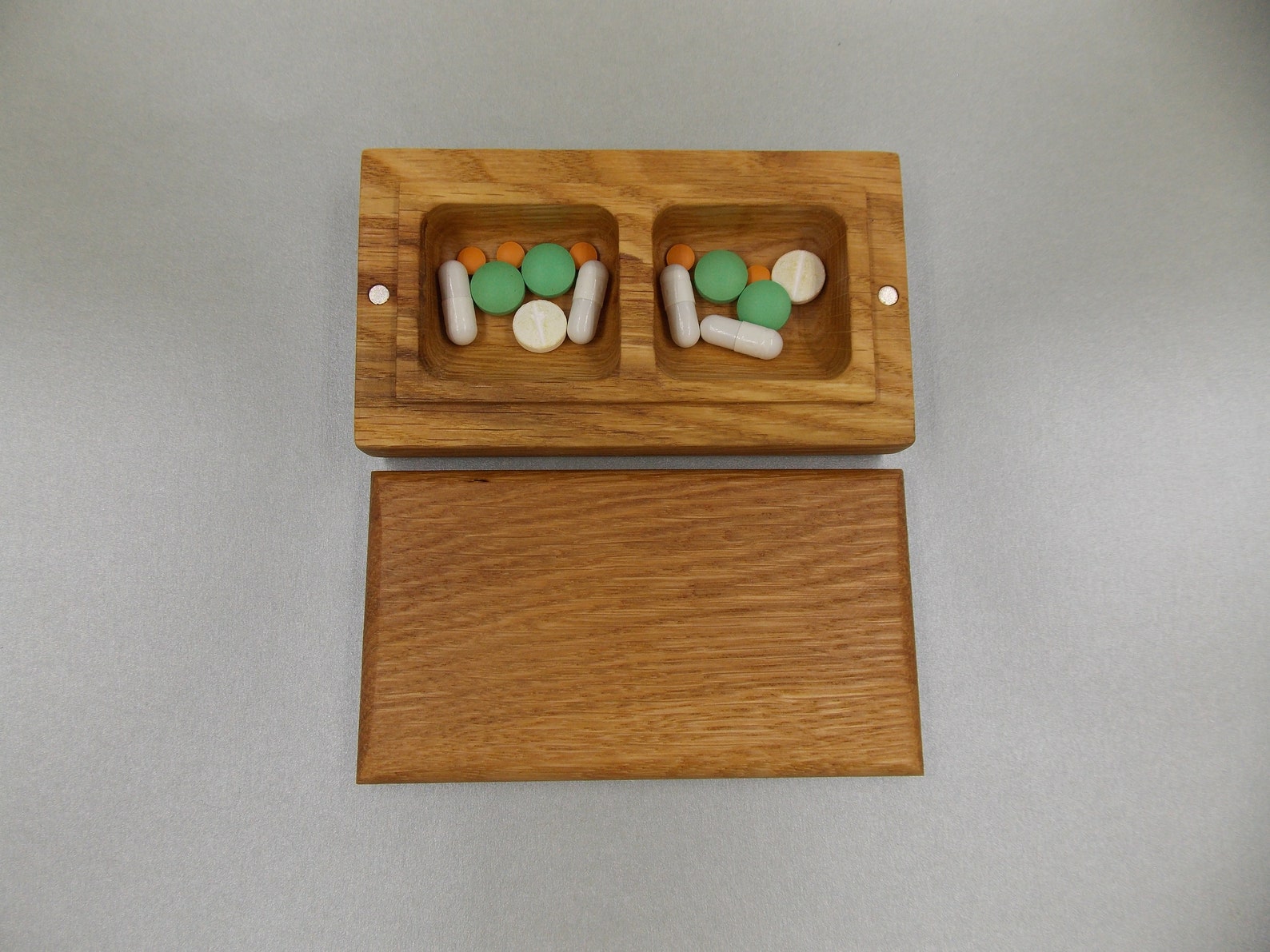 Wooden Small Pill Box Double/decorative Travel Pill Box / Etsy