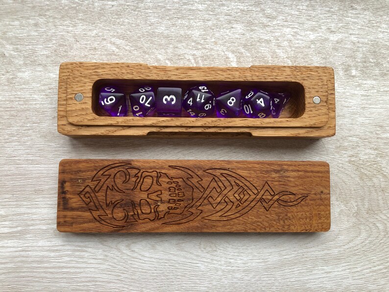 Wooden Dnd Dice Vault Lid Box Dungeons and Etsy
