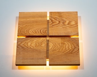 Wooden Wall LED Lamp / Modern Minimalist Loft Design  / Home Wall Decor / Wooden Wall Sconce Lamp