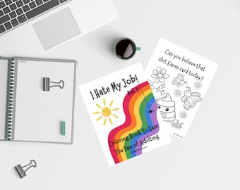 I Hate My Job Vol. 1 | Adulting Coloring Pages | Whimsical Color Therapy | Kawaii Valentines | Free Gift With Purchase! misfitillustrations