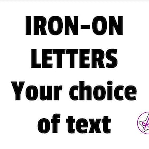 Iron on store lettering for fabric