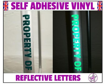 Personalised reflective self-adhesive vinyl lettering stickers
