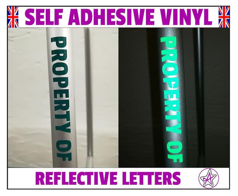 Personalised reflective self-adhesive vinyl lettering stickers | Etsy