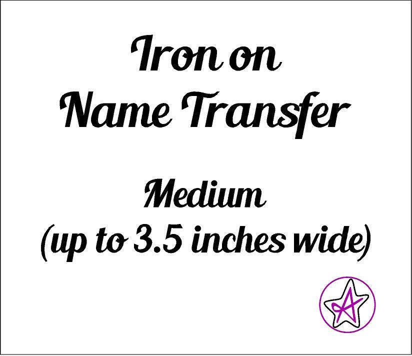 Personalised Iron on Vinyl Name Transfer Medium 3 Inch Wide Etsy UK