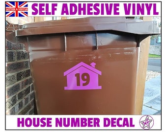 6cm tall 4cm wide Number 4 House or Bin Number Sticker 