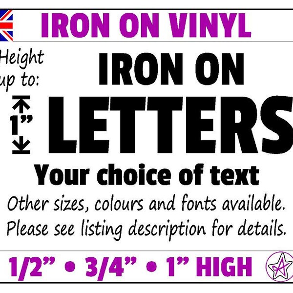 Iron on Letters - Etsy