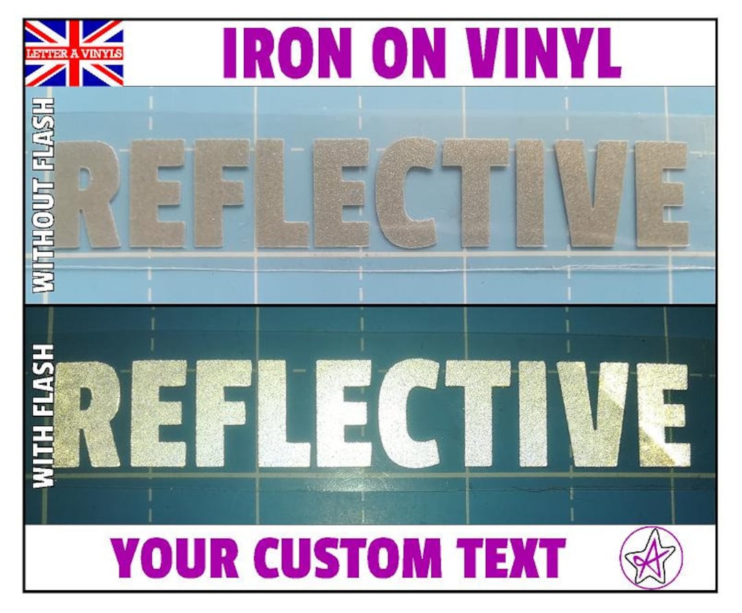 Personalised Reflective Ironon Vinyl Lettering Transfer Etsy